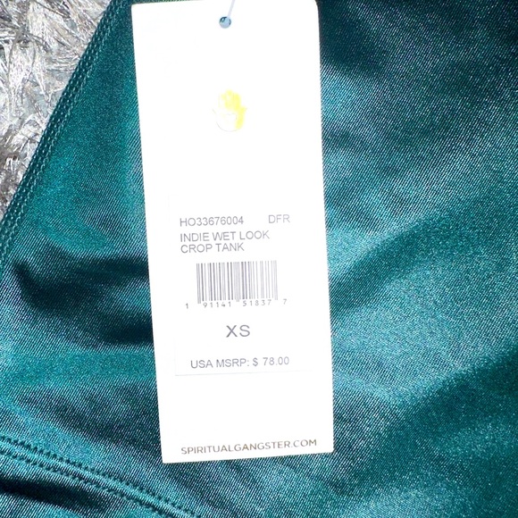 NWT Spiritual Gangster Indie Wet Look Crop Tank - Picture 4 of 5